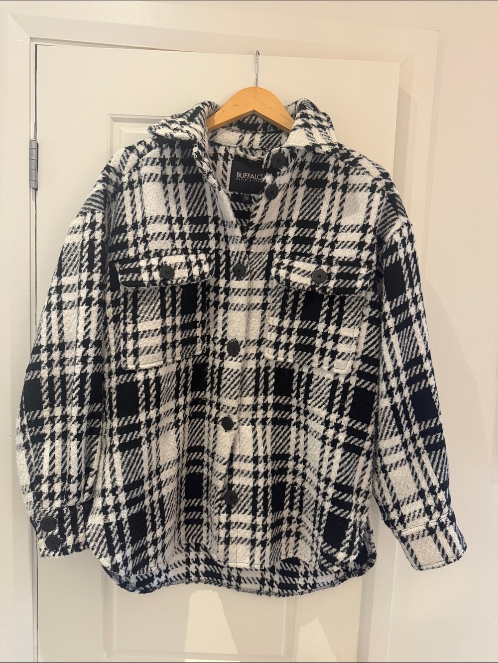 Buffalo David Bitton Black & White Plaid Kids Shacket